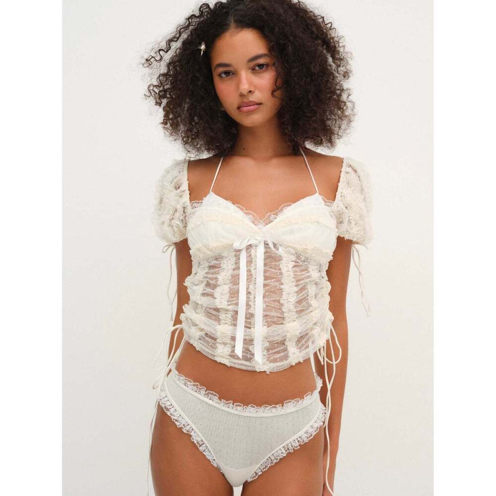 For Love & Lemons Romy Top M / White
